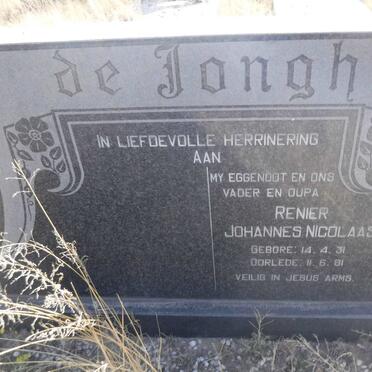 JONGH Renier Johannes Nicolaas, de 1931-1981