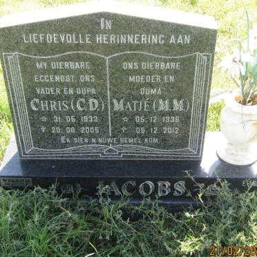 JACOBS C.D. 1933-2005 &amp;  M.M. 1936-2012