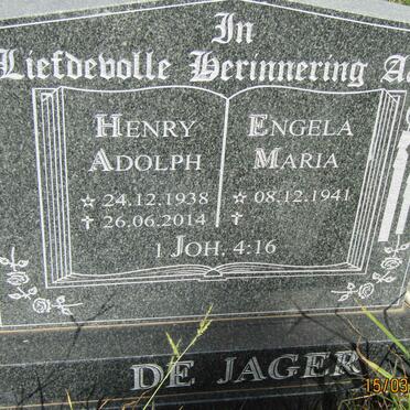 JAGER Henry Adolph, de 1938-2014 &amp; Engela Maria 1941-