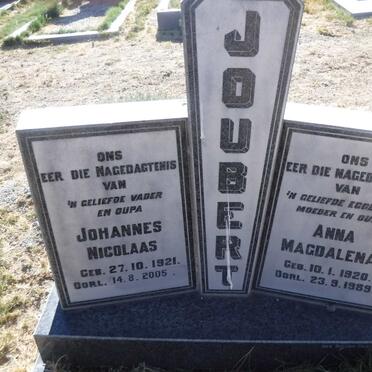 JOUBERT Johannes Nicolaas 1921-2005 &amp; Anna Magdalena 1920-1989