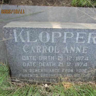 KLOPPER Carrol Anne 1974-1974