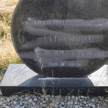 KOTZEE Elizabetha 1934-1983