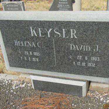KEYSER David J. 1903-1972 &amp; Helena C. 1895-1979
