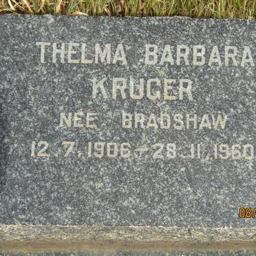 KRUGER Thelma Barbara BRADSHAW 1906-1960