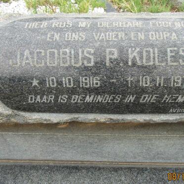 KOLESKY Jacobus P. 1916-1970 &amp; Gertrude F. 1924-1973