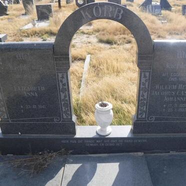 KORB Willem Hendrik Jacobus Casparus Johannes 1938-1983 &amp; Elizabeth Anna 1941-