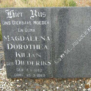 KILIAN Magdalena Dorothea nee DIEDERIKS 1882-1969
