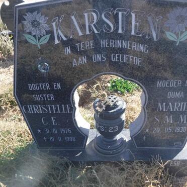 KARSTEN Marie S.M.M. 1938- :: KARSTEN Christelle C.E. 1976-1998