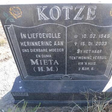 KOTZE H.M. 1945-2003