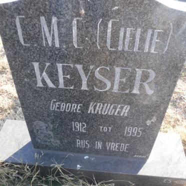 KEYSER C.M.C. nee KRUGER 1912-1995