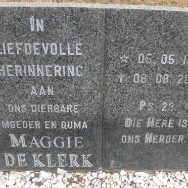 KLERK Maggie, de 1927-2000