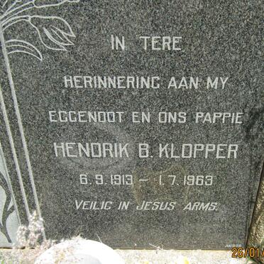 KLOPPER Hendrik B. 1913-1963