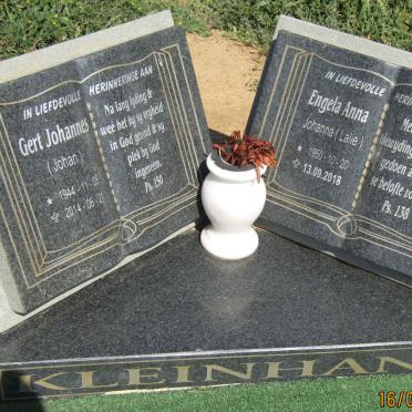 KLEINHANS Gert Johannes 1944-2014 &amp; Engela Anna Johanna 1950-2018