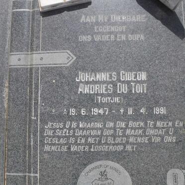 KOCK Johannes Gideon Andries du Toit 1947-1991 &amp; Elsie Magrietha 1946-