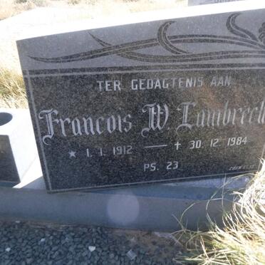 LAMBRECHT Francois W. 1912-1984