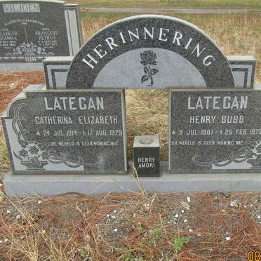 LATEGAN Henry Bubb 1907-1973 &amp; Catherina Elizabeth 1914-1979