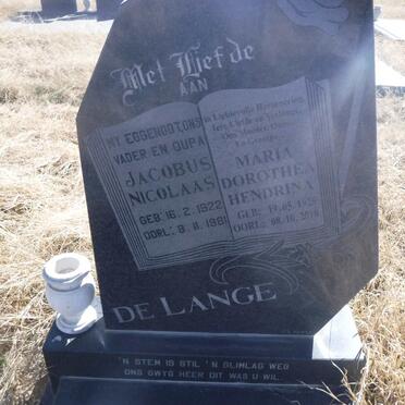 LANGE Jacobus Nicolaas, de 1922-1981 &amp; Maria Dorothea Hendrina 1925-2018