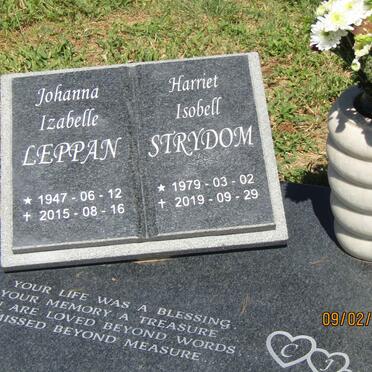 LEPPAN Johanna Izabelle 1947-2015 :: STRYDOM Harriet Isobell 1979-2019
