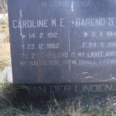 LINDEN Barend S.J., van der 1914-1981 &amp; Caroline M.E. 1912-1982
