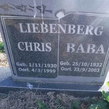 LIEBENBERG Chris 1930-1999 &amp; Baba 1932-2003