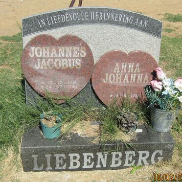 LIEBENBERG Johannes Jacobus 1931-2010 &amp; Anna Johanna 1938-