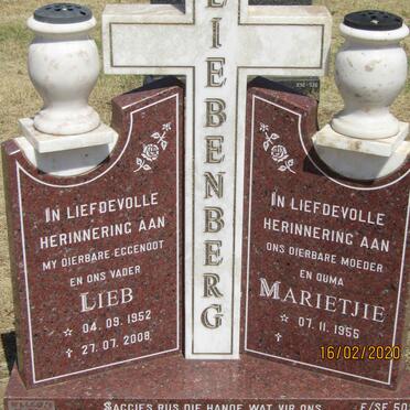 LIEBENBERG Lieb 1952-2008 &amp; Marietjie 1955-