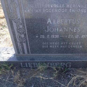 LIEBENBERG Albertus Johannes 1938-1979