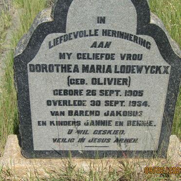 LODEWYCKX Dorothea Maria OLIVIER 1905-1934