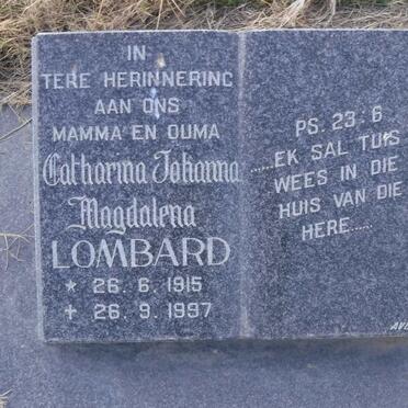 LOMBARD Catharina Johanna Magdalena 1915-1997