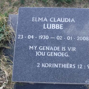 LUBBE Elma Claudia 1930-2008