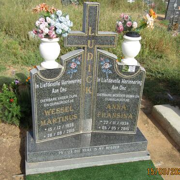 LUDICK Wessel Martinus 1936-2015 &amp; Anna Fransina 1934-2015