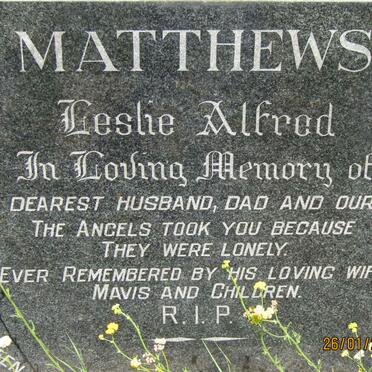 MATTHEWS Leslie Alfred