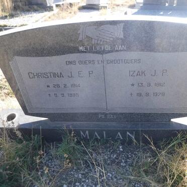 MALAN Izak J.P. 1912-1979 &amp; Christina J.E.P. 1914-1985