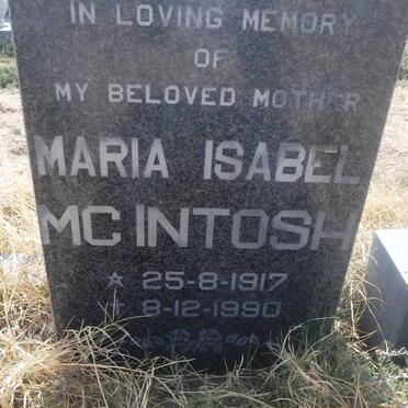 MC INTOSH Maria Isabel 1917-1990