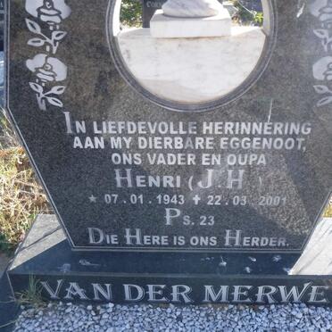 MERWE Henri J.H., van der 1943-2001