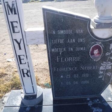 MEYER Florence nee SIEBERT 1918-2006