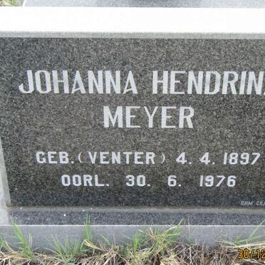 MEYER Johanna Hendrina nee VENTER 1897-1976