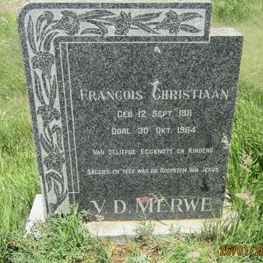 MERWE Francois Christiaan, v. d. 1911-1964
