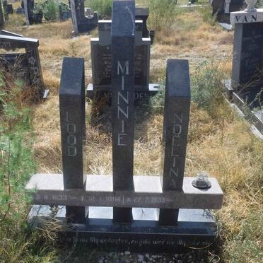 MINNIE Lood 1933-1994 &amp; Noelina 1933-