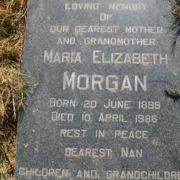 MORGAN Maria Elizabeth 1889-1986