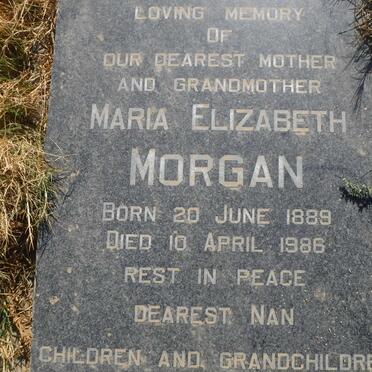 MORGAN Maria Elizabeth 1889-1986