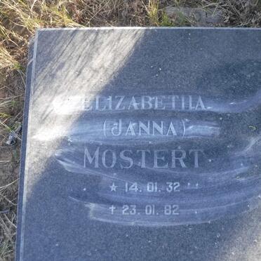 MOSTERT Elizabetha 1932-1982