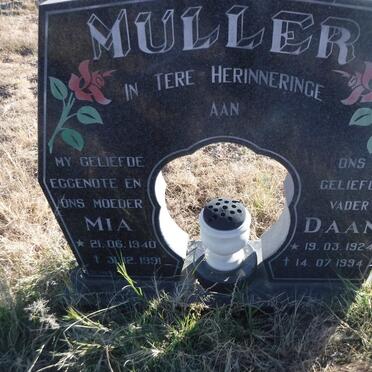 MULLER Daan 1924-1994 &amp; Mia 1940-1991