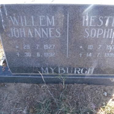 MYBURGH Willem Johannes 1927-1992 &amp; Hester Sophia 1930-1995