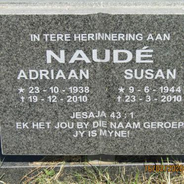 NAUDE Adriaan 1938-2010 &amp; Susan 1944-2010