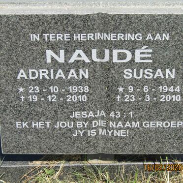 NAUDE Adriaan 1938-2010 &amp; Susan 1944-2010