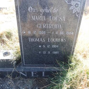 NEL Thomas Lourens 1904-1989 &amp; Maria Lousa Gertruida 1906-1984