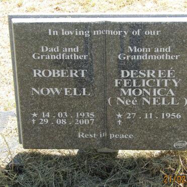 NOWELL Robert 1935-2007 &amp; Desree Felicity Monica NELL 1956-