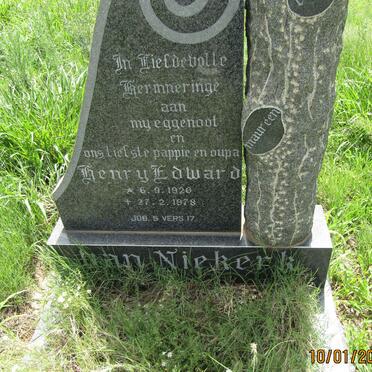 NIEKERK Henry Edward, van 1926-1978