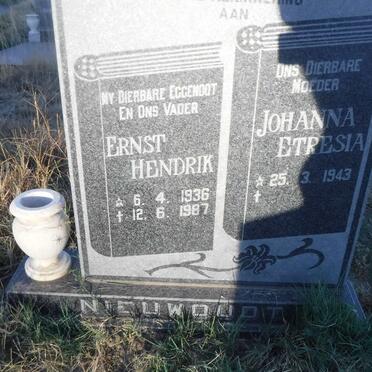 NIEUWOUDT Ernst Hendrik 1936-1987 &amp; Johanna Etresia 1943-